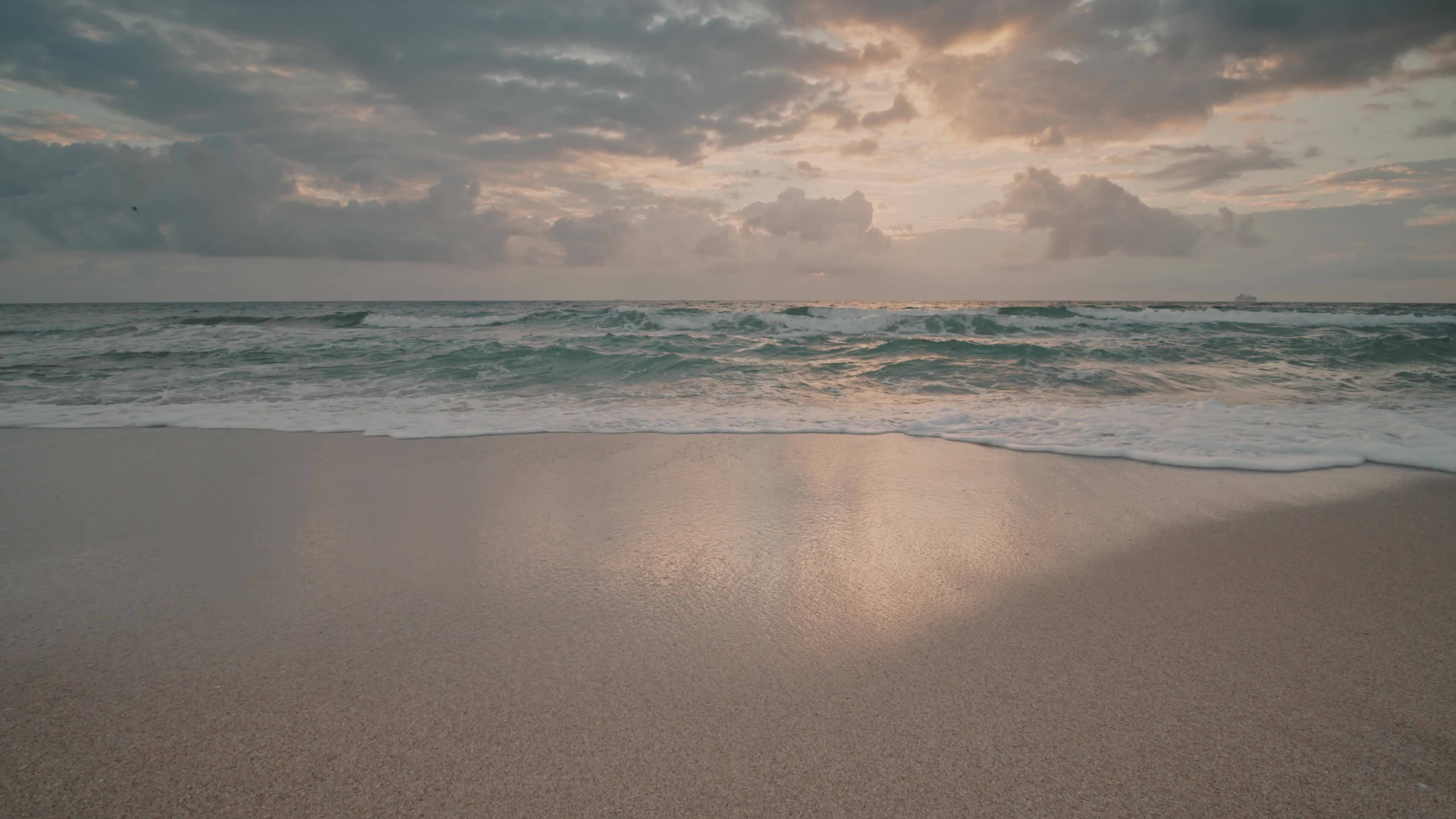 メキシコの砂浜から打ち寄せるさざ波を撮影した動画